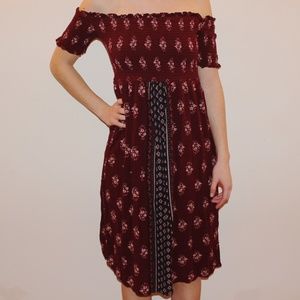 Off-the-shoulder midi dress